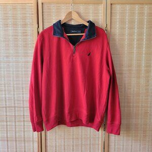 Nautica Classic Signature Logo Quarter Pullover Sweater